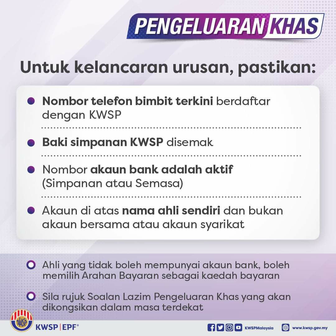 Maklumat Tambahan Pengeluaran Khas KWSP RM 10,000 Yang Baru Dikeluarkan