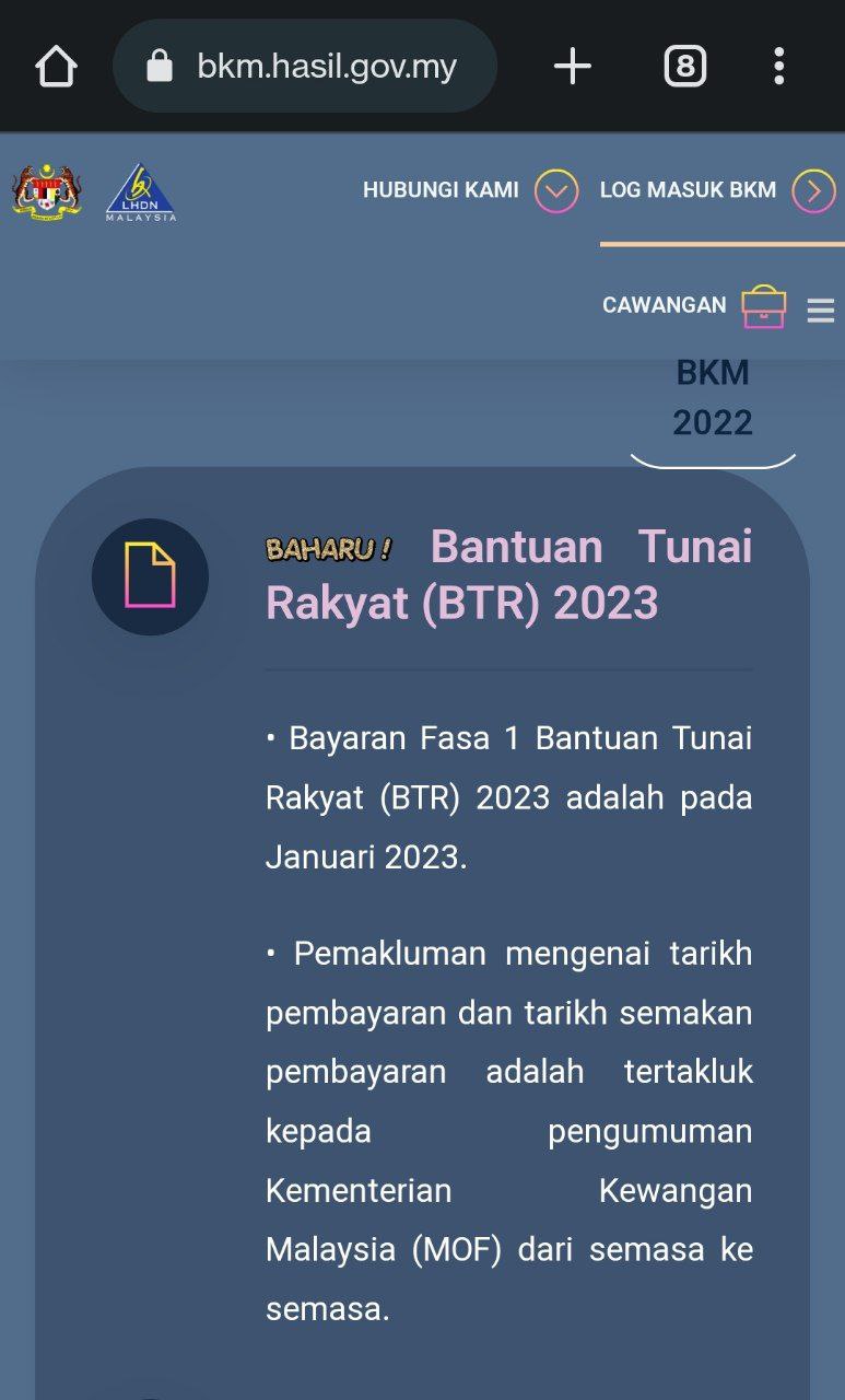 Ini Semakan Bantuan Tunai Rakyat (BTR) Fasa 1