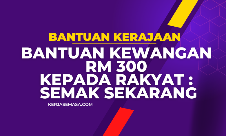 Bantuan Kewangan RM 300 Kepada Rakyat : Semak Sekarang
