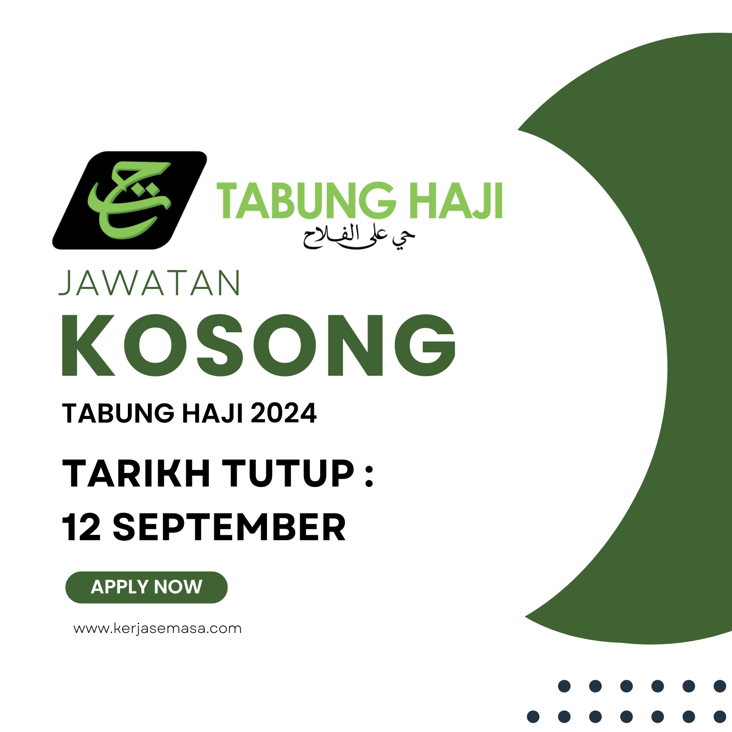 Jawatan Kosong Tabung Haji : Tutup 12 September 2024